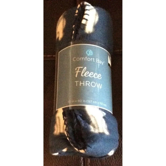 NEW Blue Fleece Throw‎ Blanket Assorted Dog Dogs 50" X 60" - Picture 1 of 2